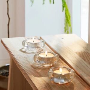 Elegant Glass Tealight Candle Holders - Set of 4